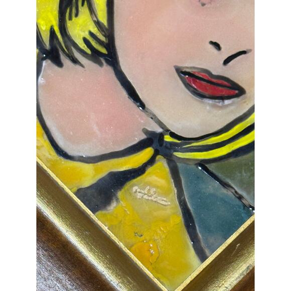 Vintage Pop Art Stained Glass Portrait style of ROY LICHTENSTEIN - Picture 4 of 5